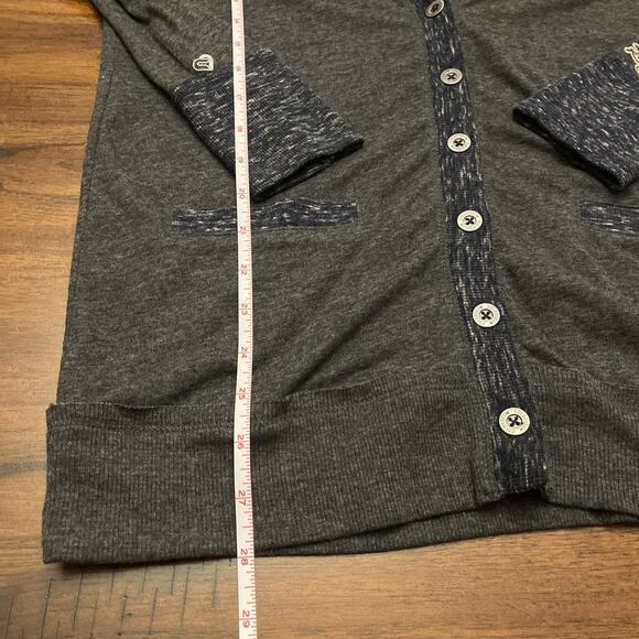 Colosseum Univ Of Pittsburgh Panthers Wmn Sz M Gray & Blue Lightweight Cardigan - Picture 6 of 11